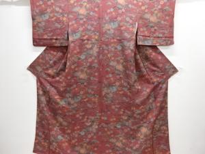 流水に松・花模様小紋着物